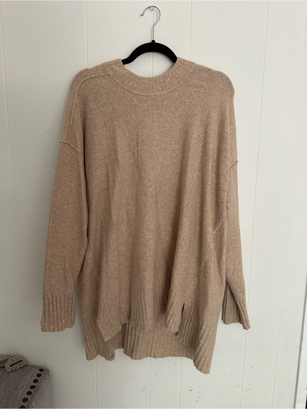 Free People Cozy Beige Oversized Women's Sweater
